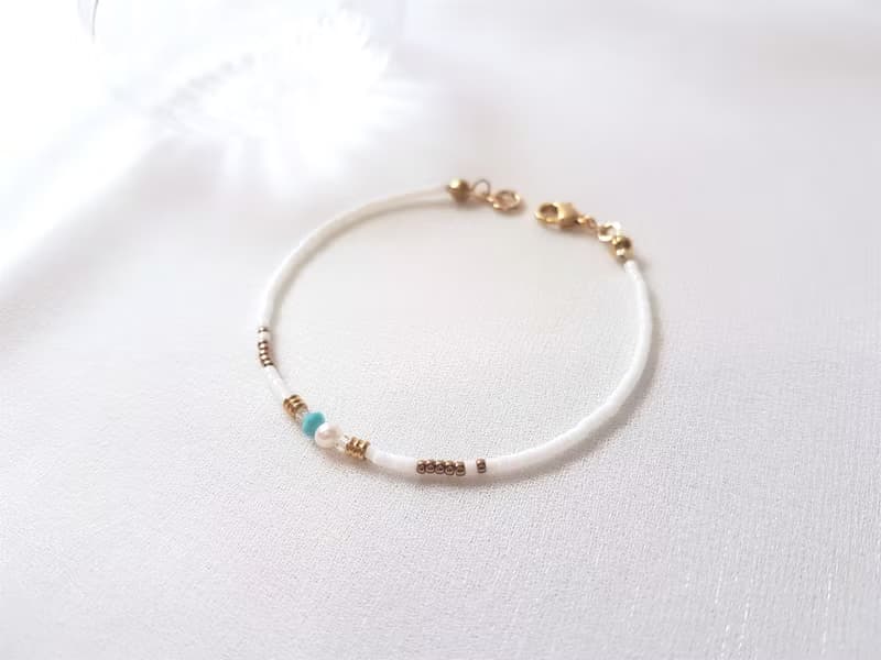 蒂卡波湖 ‧ 土耳其藍 水晶 珍珠 串珠 細手環