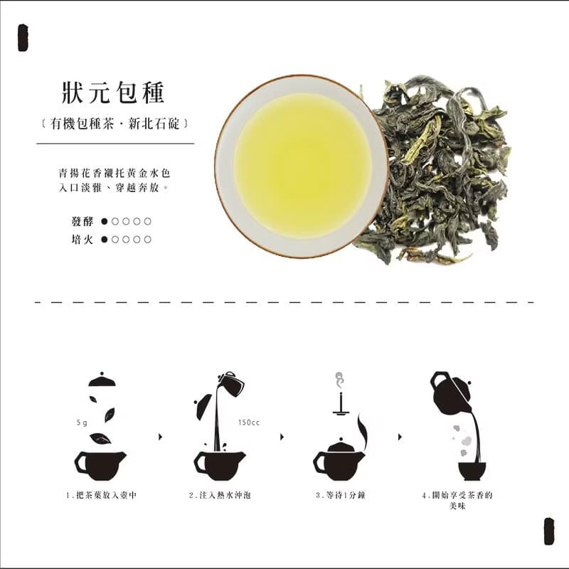 開門茶堂 狀元包種(包種茶) -茶包/12包入