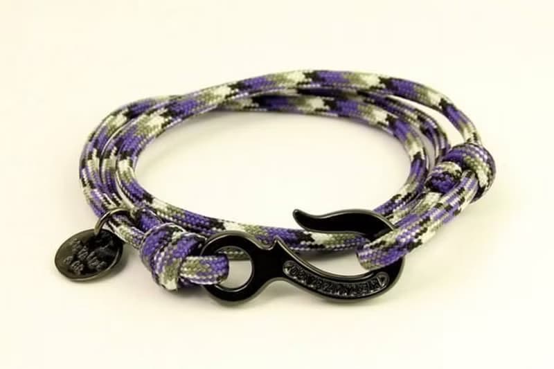 【METALIZE】Hook with rope bracelet 三圈式傘繩手鍊 -工業鉤款-紫迷彩(黑色)