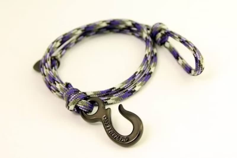 【METALIZE】Hook with rope bracelet 三圈式傘繩手鍊 -工業鉤款-紫迷彩(黑色)