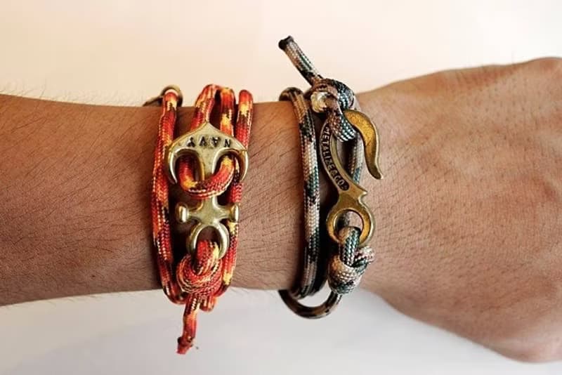 【METALIZE】Anchor with rope bracel三圈式傘繩手鍊-海錨款-黑白迷彩(黑色)