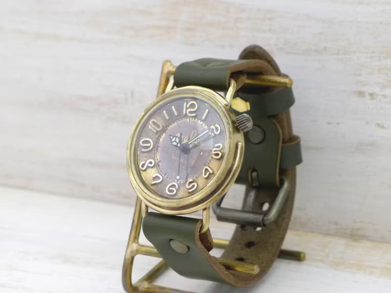 手作り時計 Big Wheel2-B JUMBO36mm Brass(真鍮) 立体数字インデックス (JUM125 KH)