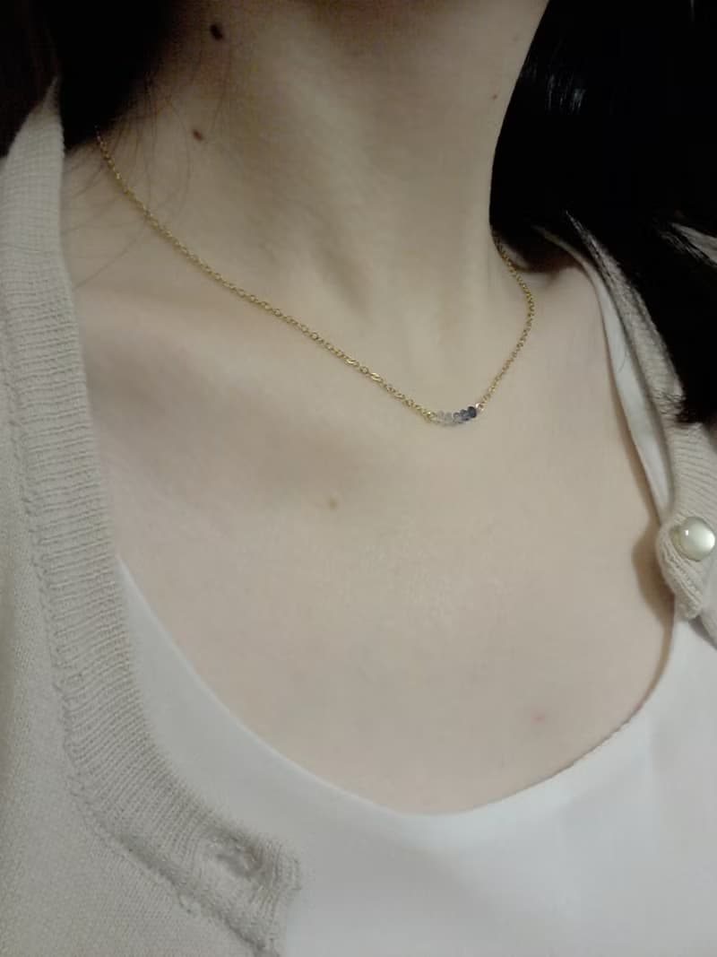 冰塊 ‧ 漸層藍 水晶 項鍊