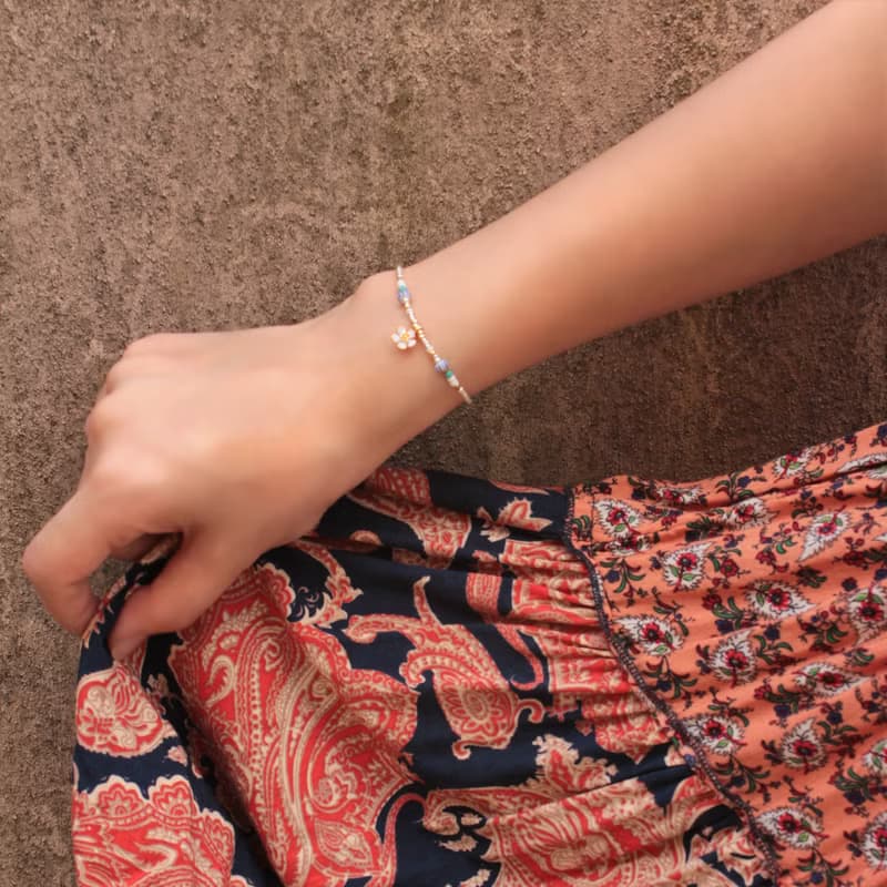 *hippie*  Okinawa│沖繩 小扶桑花森中精靈極細質感串珠手鍊手鏈