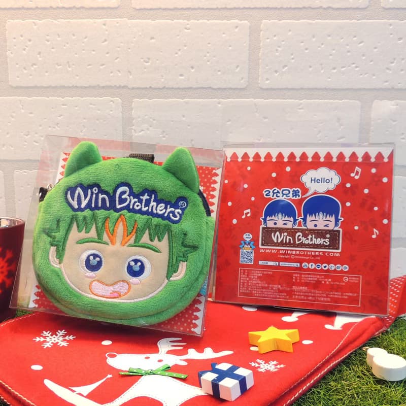 大允絨毛大頭手拿包-聖誕包裝版 winbrothers coin wallet doll  (B-win MAX's)