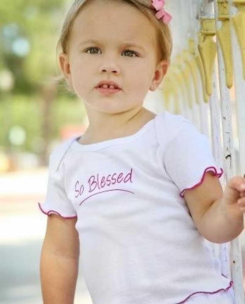 Rufflebutts White 'So Blessed' Angel Knit Lap Tee