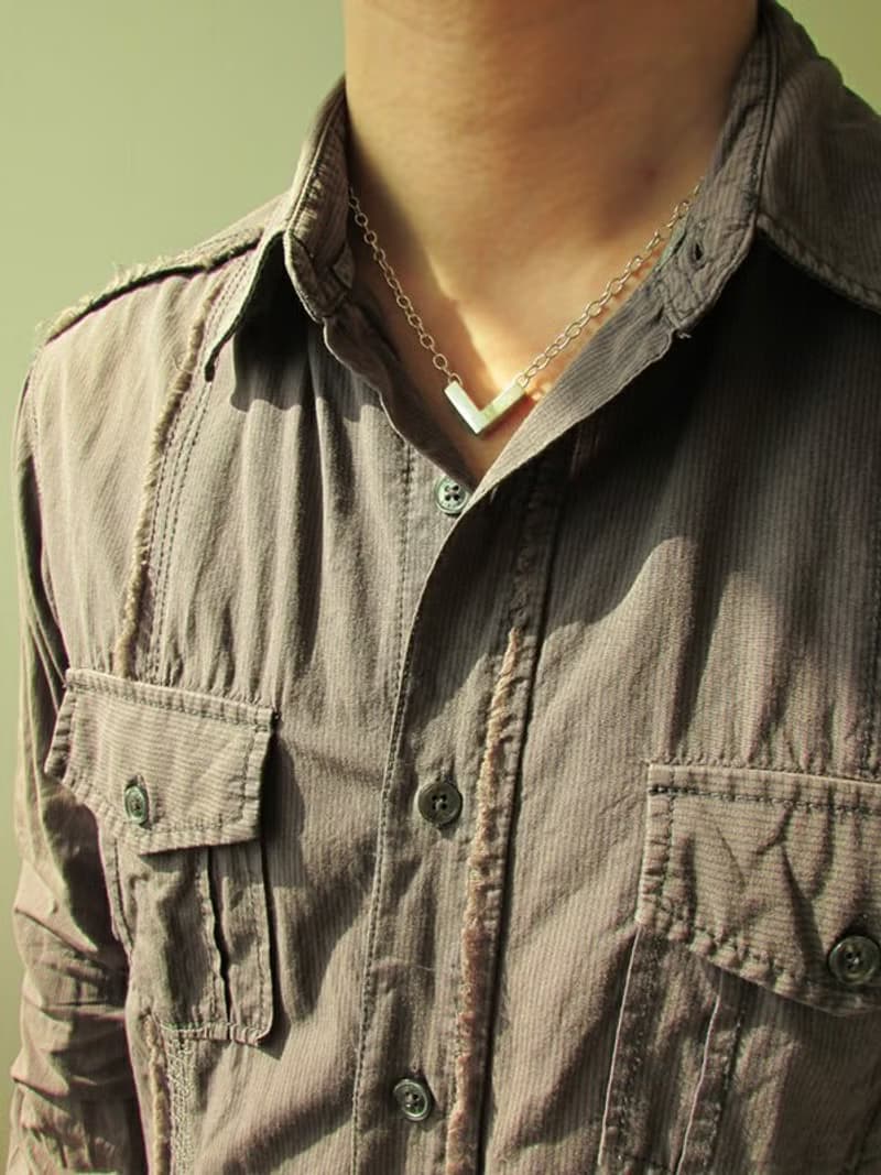 V a necklace_ V a項鍊 | 925銀 男生禮物 男朋友 字母V 對鍊