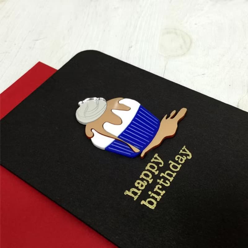 生日  Happy birthday 紀念 立體蛋糕 祝福萬用卡片 明信片
