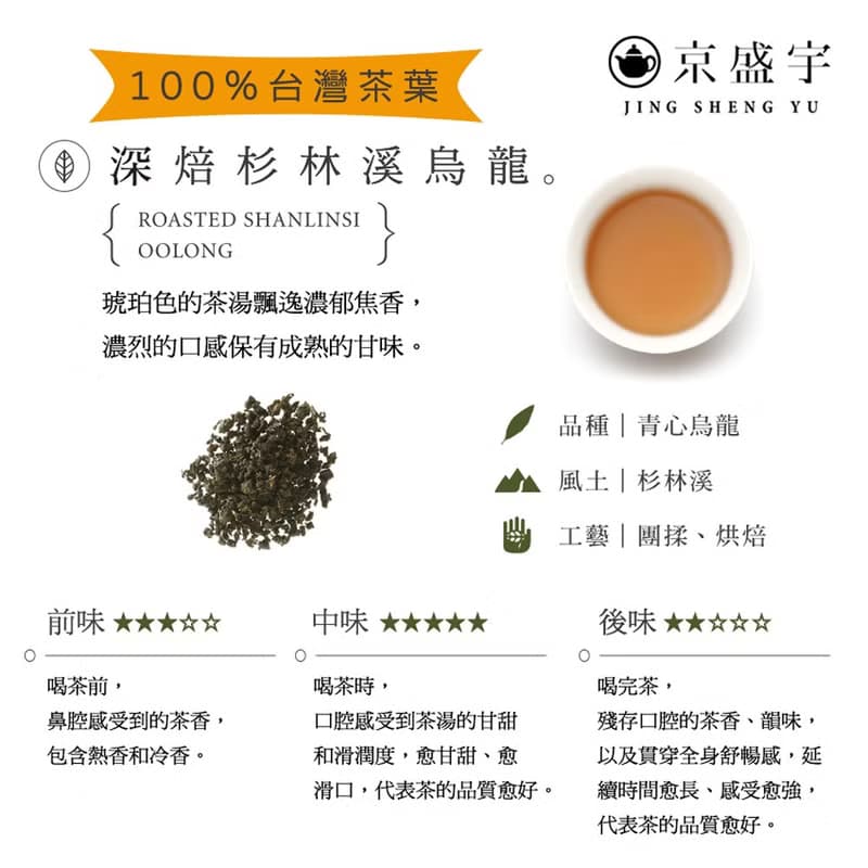 京盛宇【茶葉】深焙杉林溪烏龍100g-經典鐵罐
