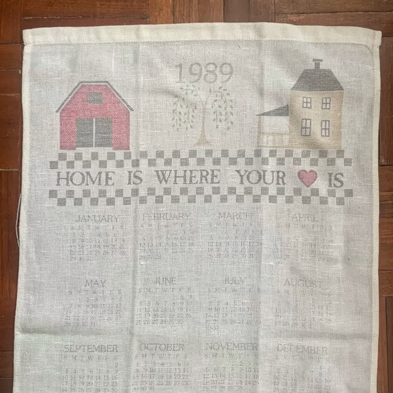 1989 美國早期布面月曆 lovely house