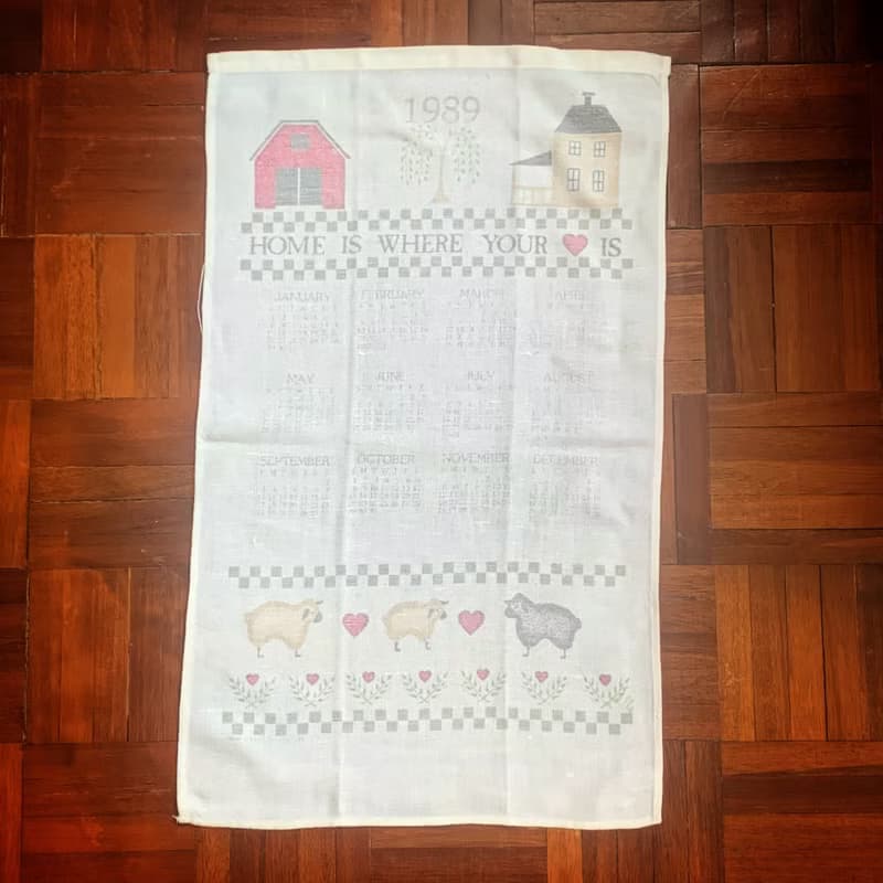 1989 美國早期布面月曆 lovely house
