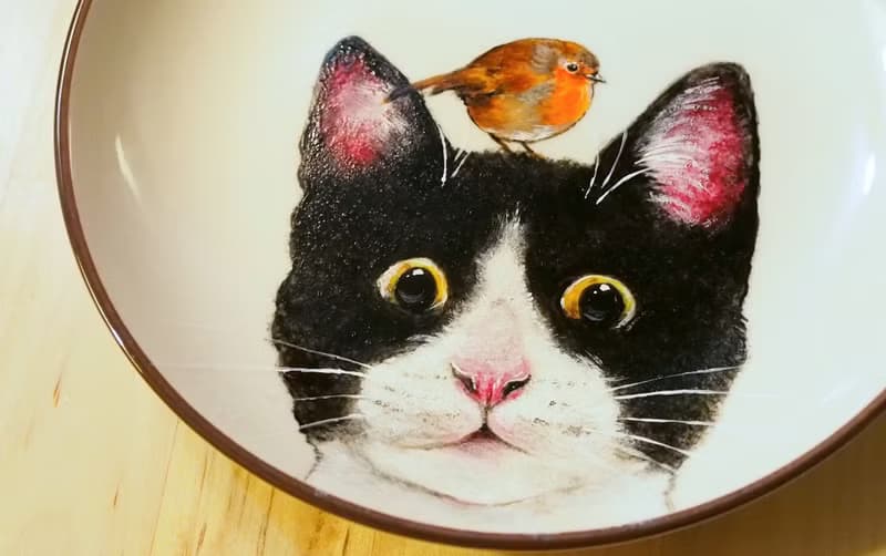 壁掛裝飾盤 / 點心盤系列－喵喵與胖胖鳥