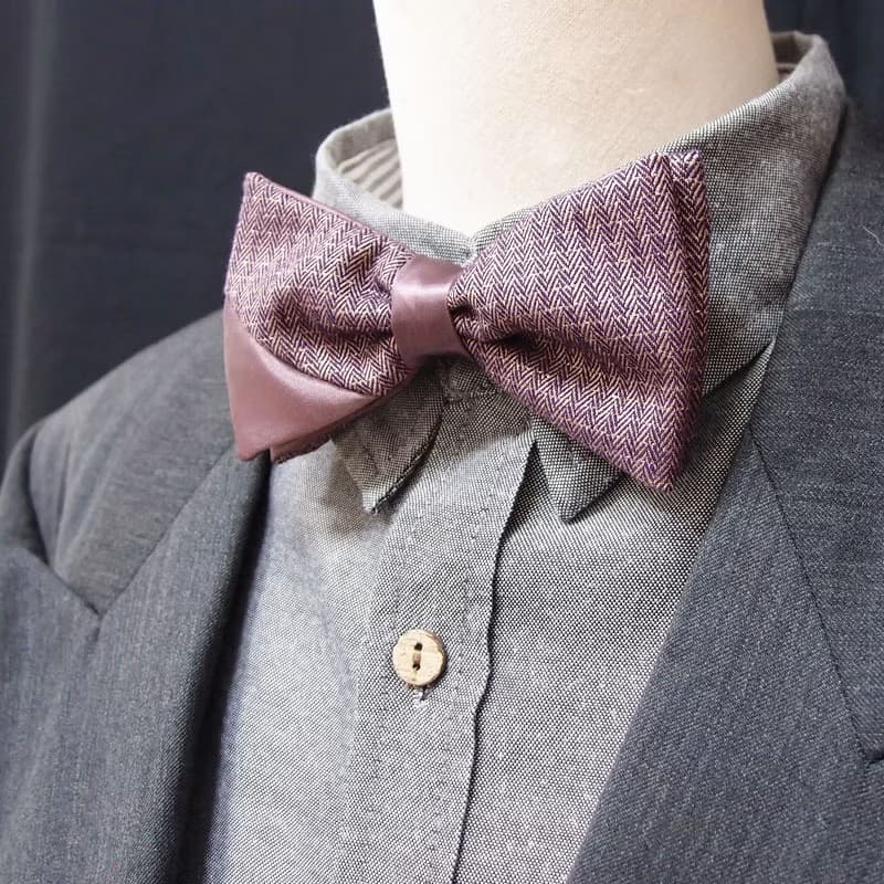 丁香紫色雙面 氣質剪裁 領結 bowtie - 雙面可用*情人節*新年*