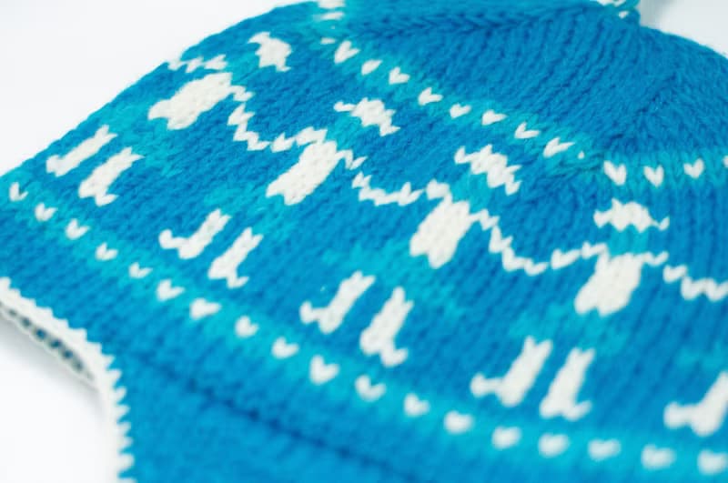 情人節禮物  手工編織純羊毛帽 / 手工內刷毛毛帽 / 針織毛帽 / 飛行毛帽 - 手牽手轉圈圈