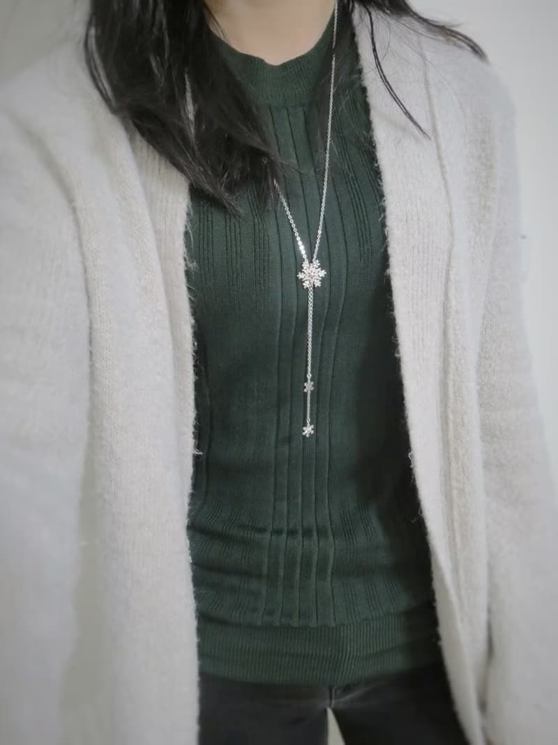 聖誕星星雪花 - Y字項鍊 | 925純銀 長鏈 細鍊 手作銀飾 聖誕節