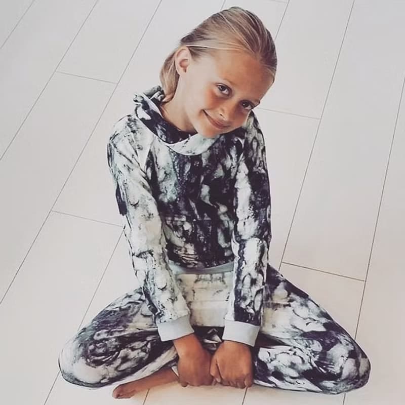 【冰島童裝】有機棉內鋪棉上衣2歲至8歲 冰川色