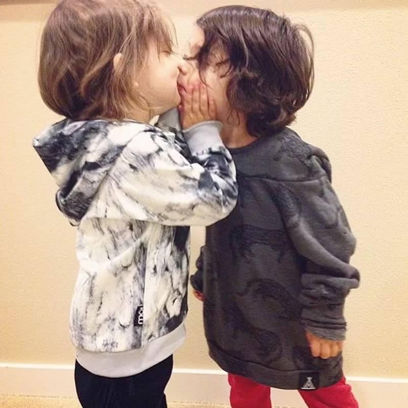 【冰島童裝】有機棉內鋪棉上衣2歲至8歲 冰川色