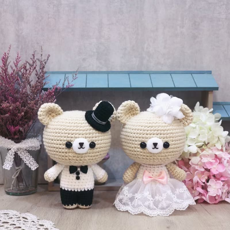 熊熊－婚禮娃娃－經典款。結婚禮物。情人節禮物