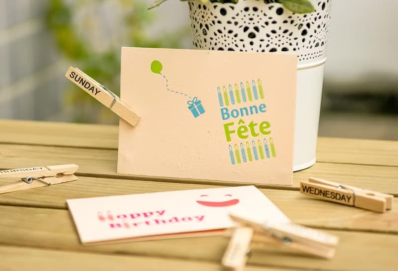 生日快樂 Bonne Fête! 種子卡片