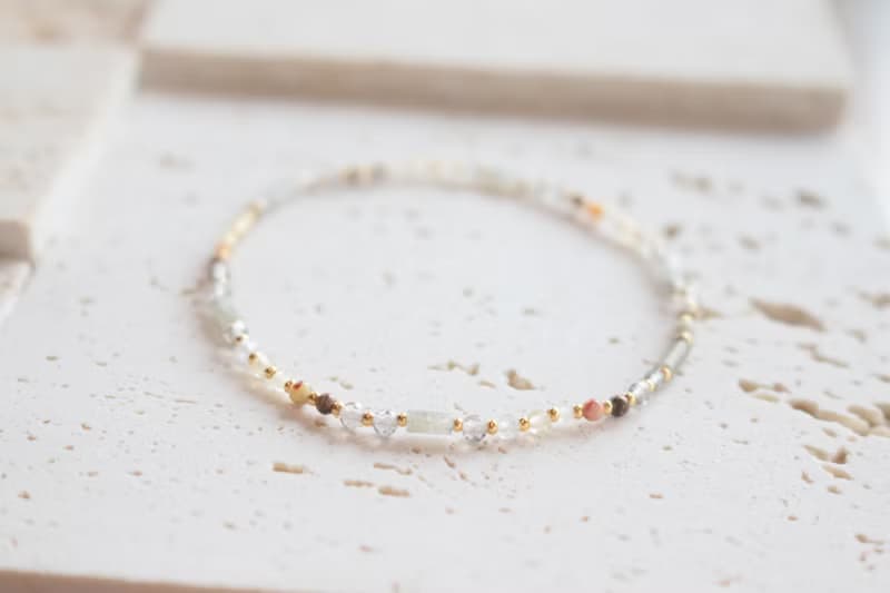 手環 光譜石 金髮晶 天然石 - 好事近了 -