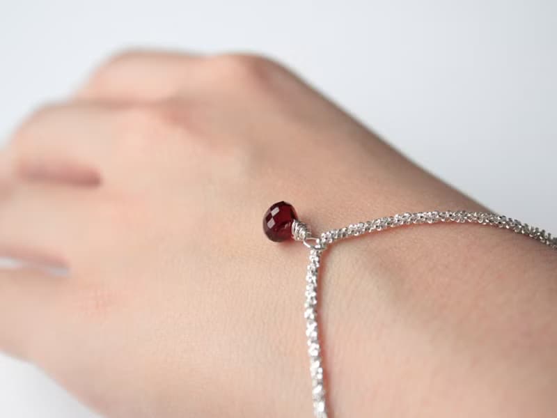 Journal 麥穗手鏈 / 托帕石、月光石、石榴石、純銀 手鍊手環