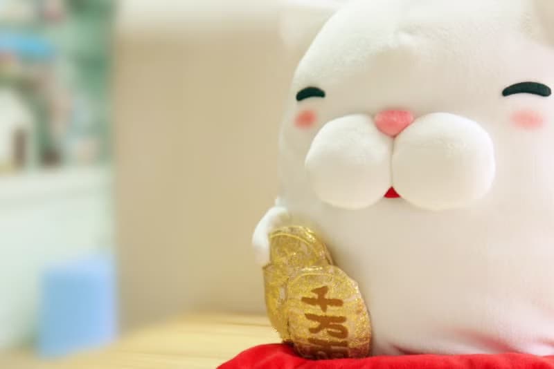 Bucute新年招財福氣組/招財貓/面紙盒/100%手工/讓人想一直抽的/