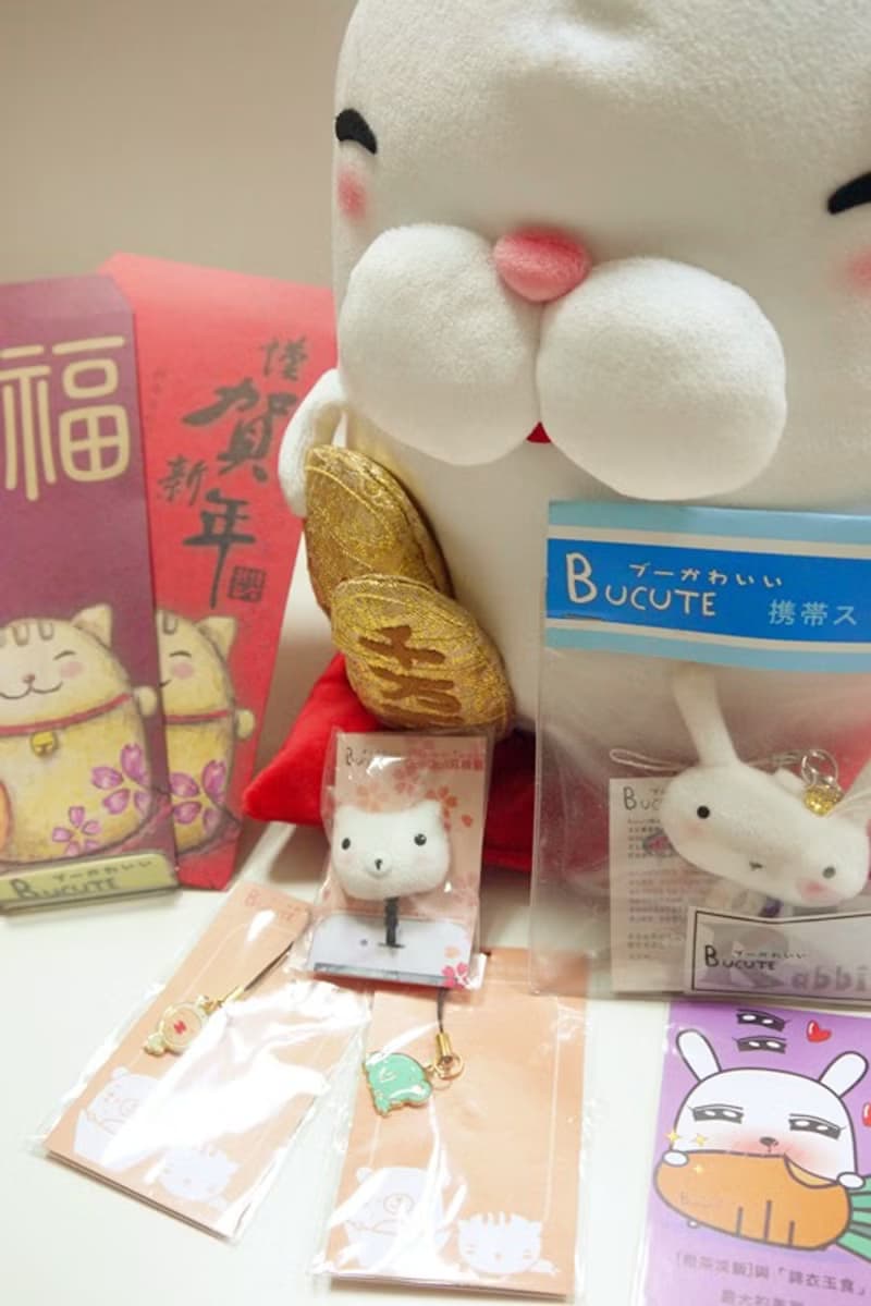 Bucute新年招財福氣組/招財貓/面紙盒/100%手工/讓人想一直抽的/