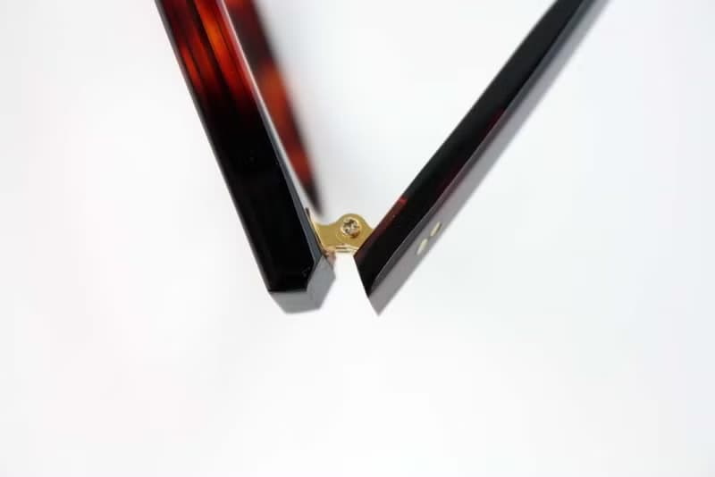 紅玳瑁色復古圓框眼鏡七枚蝶番鉸鏈日本手造