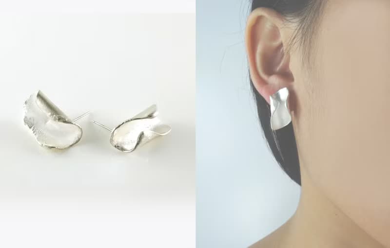 純銀耳環,浪花系列Spoondrift collection SPE001 輕耳飾 台灣設計師手工製