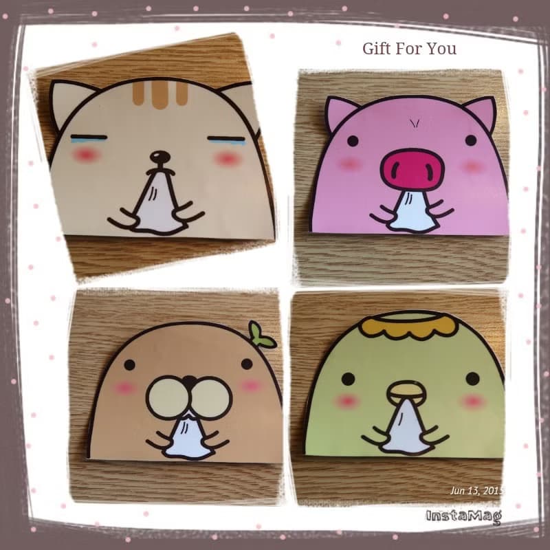 Bucute貼紙不只是貼紙/行李箱防水PVC貼紙/開關牆壁貼紙1組4張