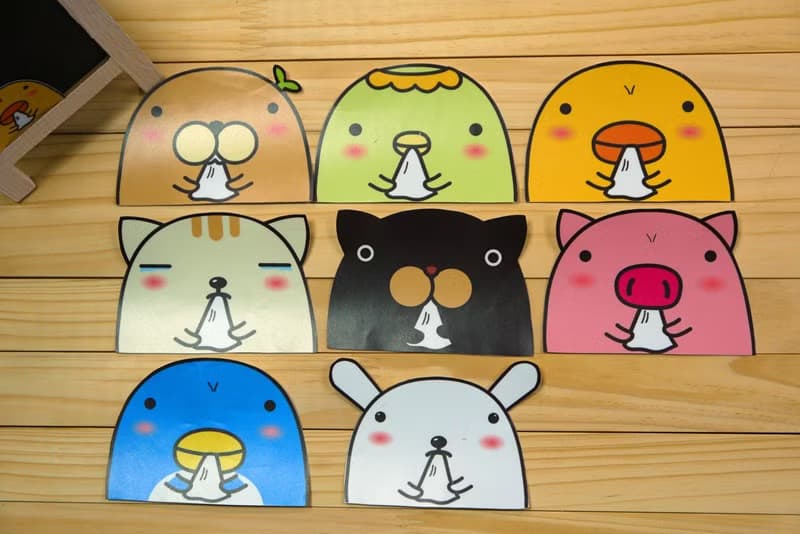 Bucute貼紙不只是貼紙/行李箱防水PVC貼紙/開關牆壁貼紙1組4張