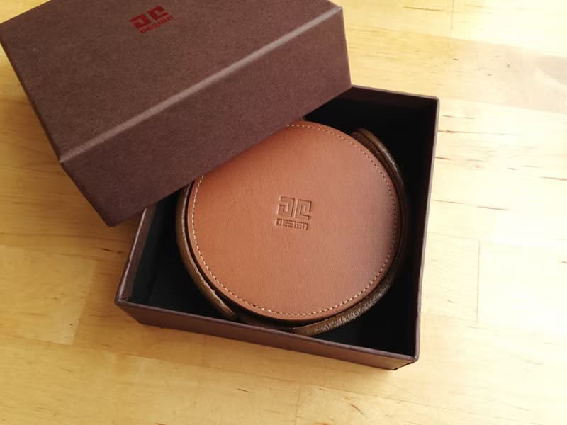 台灣手工牛皮禮品-杯墊禮盒