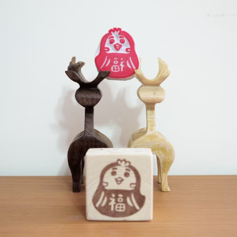 手刻橡皮章_小雞福神