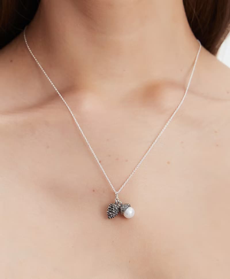 生命的愛 松果 橡實 純銀項鍊