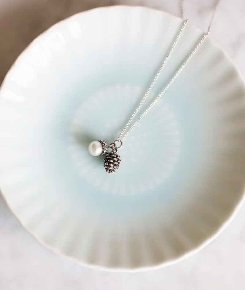 生命的愛 松果 橡實 純銀項鍊