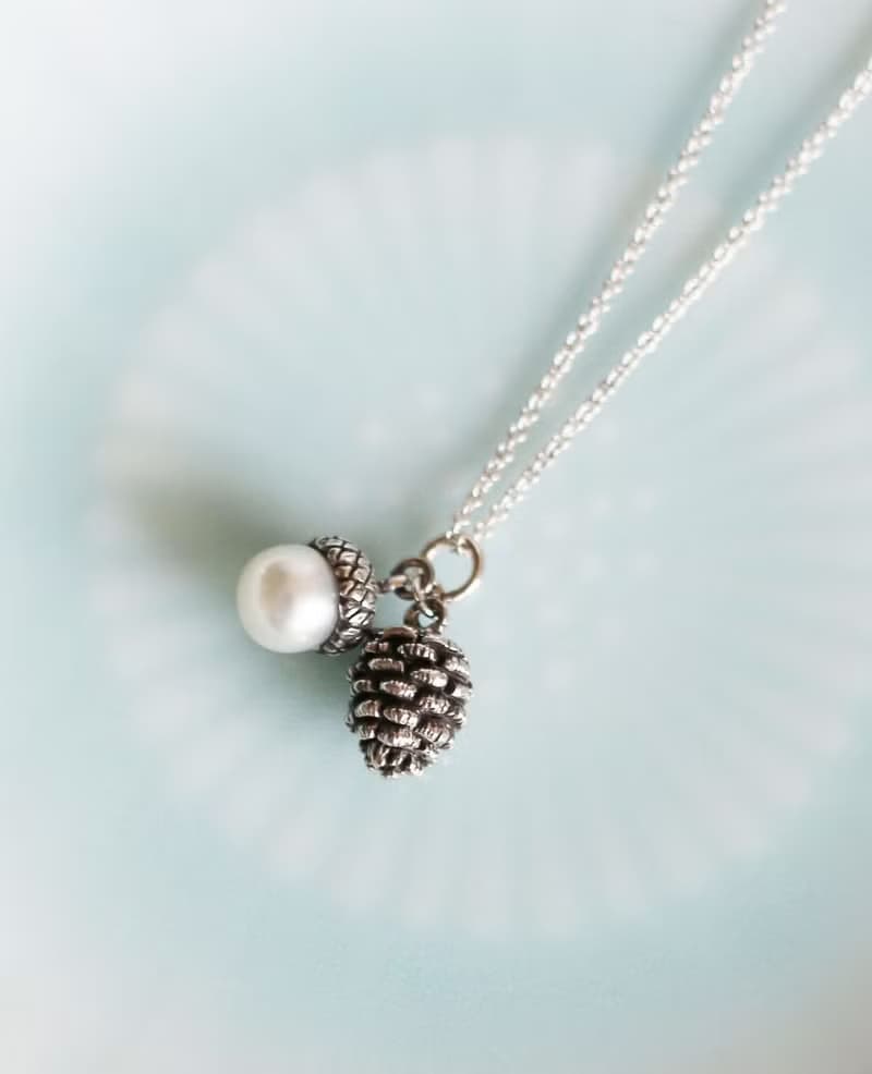 生命的愛 松果 橡實 純銀項鍊