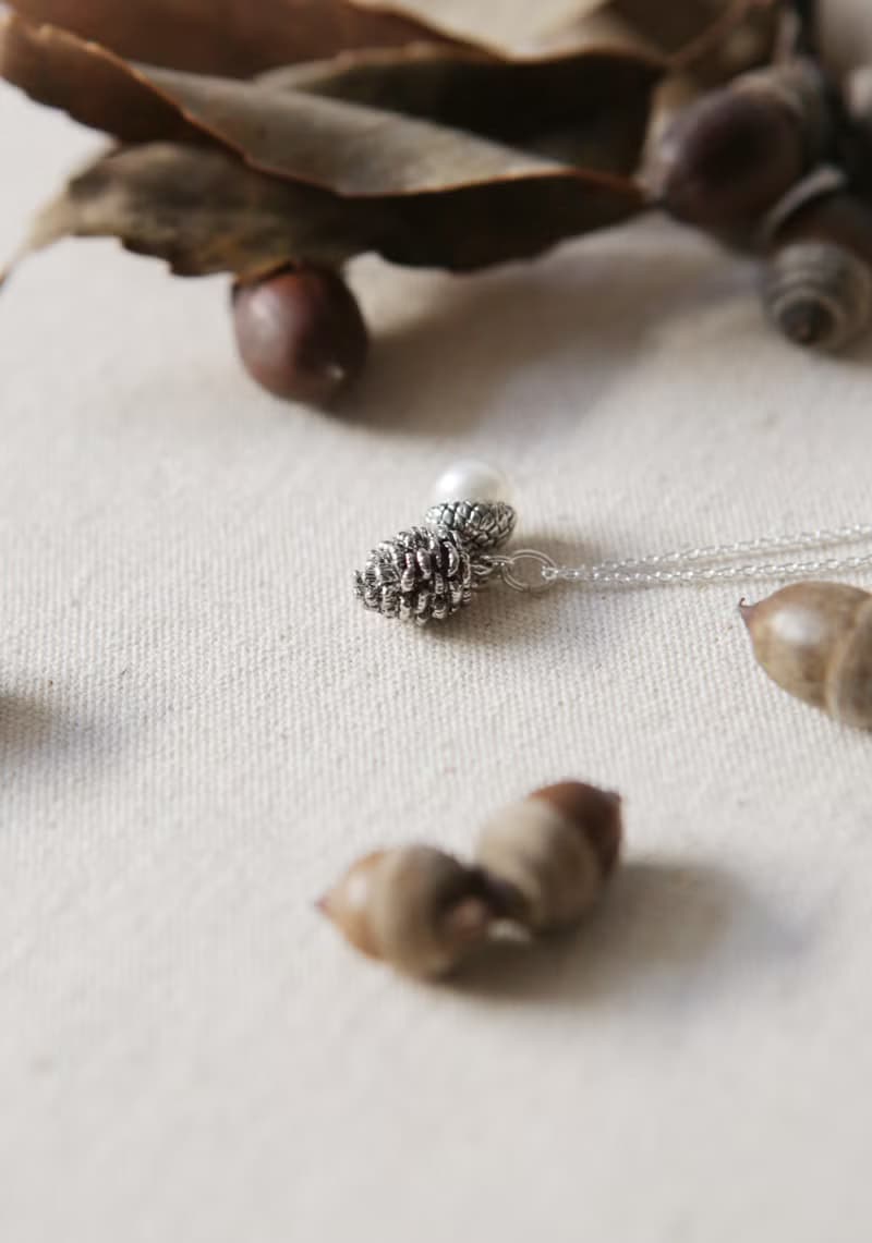 生命的愛 松果 橡實 純銀項鍊