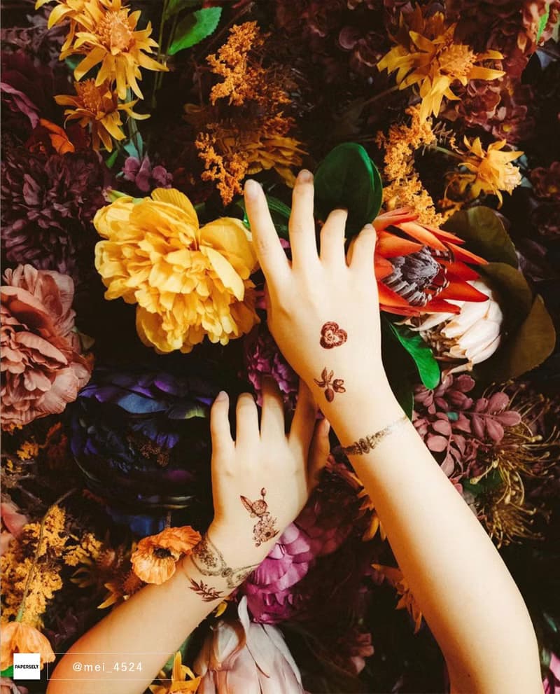 勃根地花園 手鍊-2入紋身貼紙 原創手繪設計