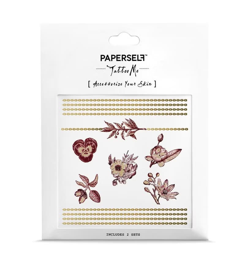 勃根地花園 手鍊-2入紋身貼紙 原創手繪設計