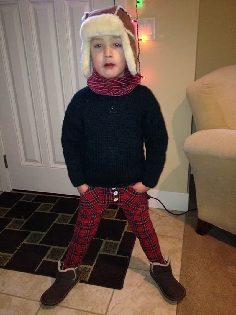 北歐童裝瑞典有機棉格紋長褲6M至3歲 紅