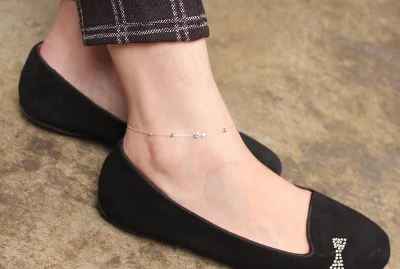 *hippie* Mini Star│迷你星 小巧雅緻磨砂銀珠水晶純銀腳鏈/手鍊