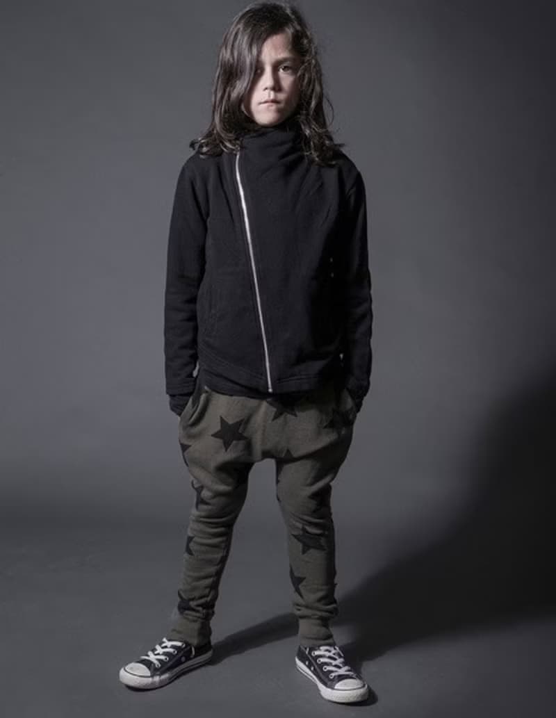 2015秋冬潮牌NUNUNU 斜邊造型外套/french terry biker jacket