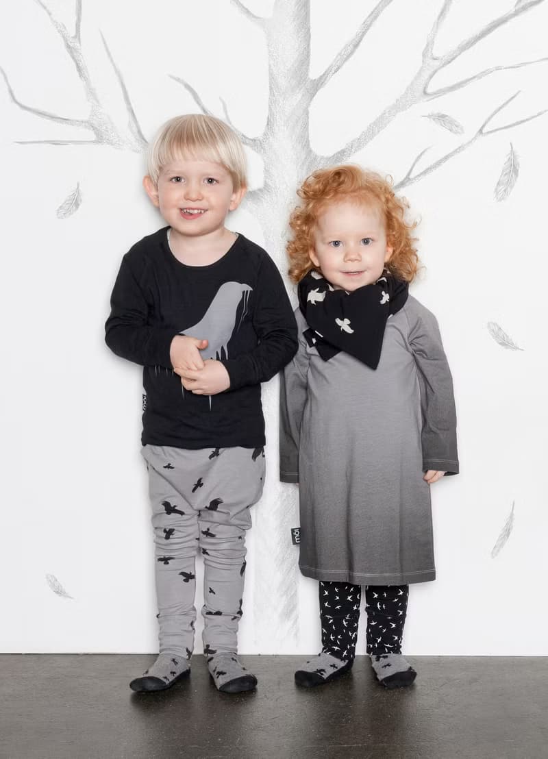 【北歐童裝】瑞典有機棉女孩洋裝3歲至6歲 漸層灰