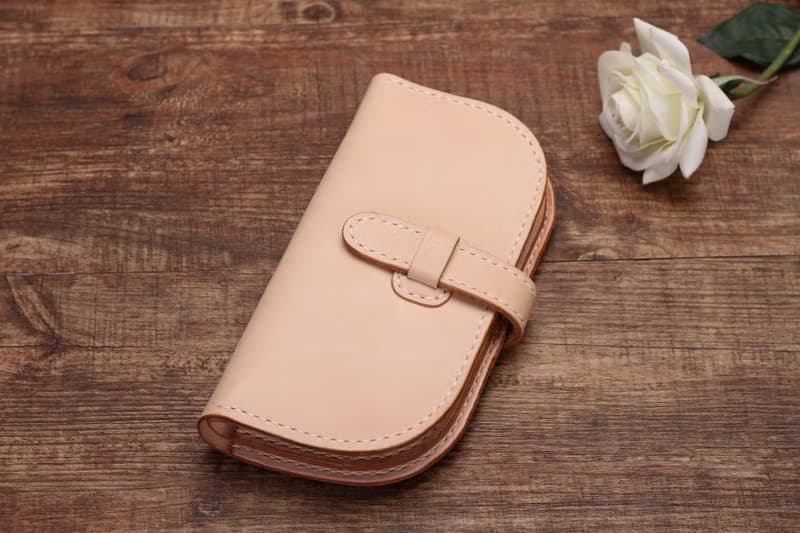 【切線派】意大利植鞣革純手工真皮女士錢包長夾001款原色