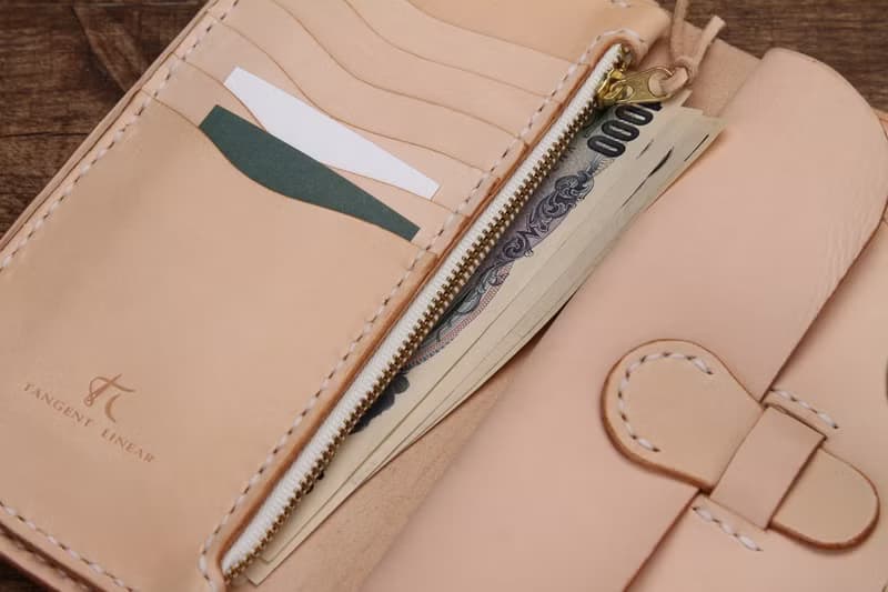 【切線派】意大利植鞣革純手工真皮女士錢包長夾001款原色