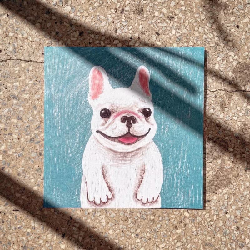 動物好朋友 | 小壯壯法鬥犬小狗生日卡片祝福明信片Postcard