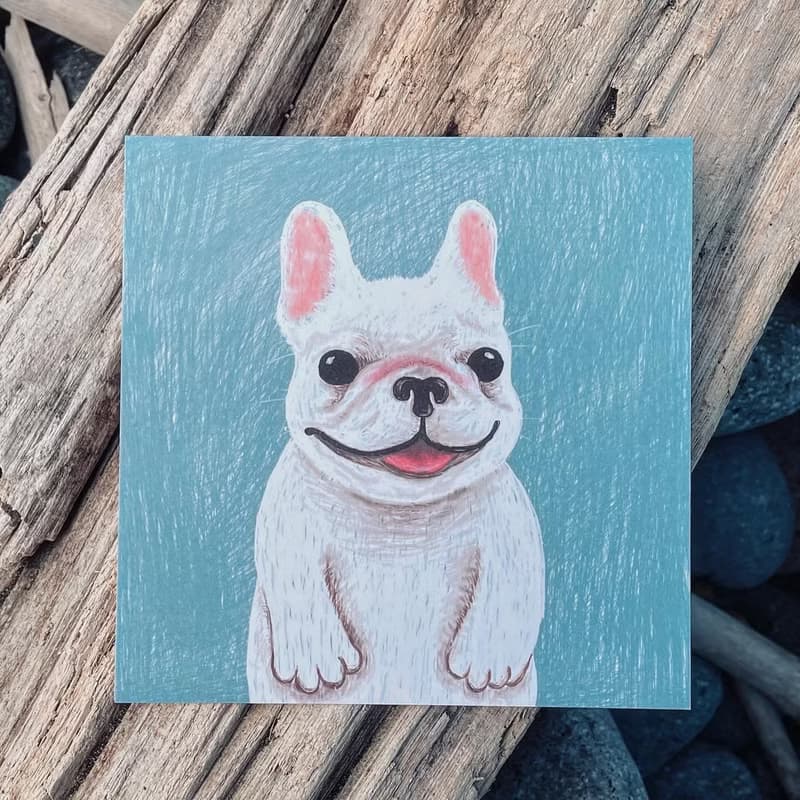動物好朋友 | 小壯壯法鬥犬小狗生日卡片祝福明信片Postcard
