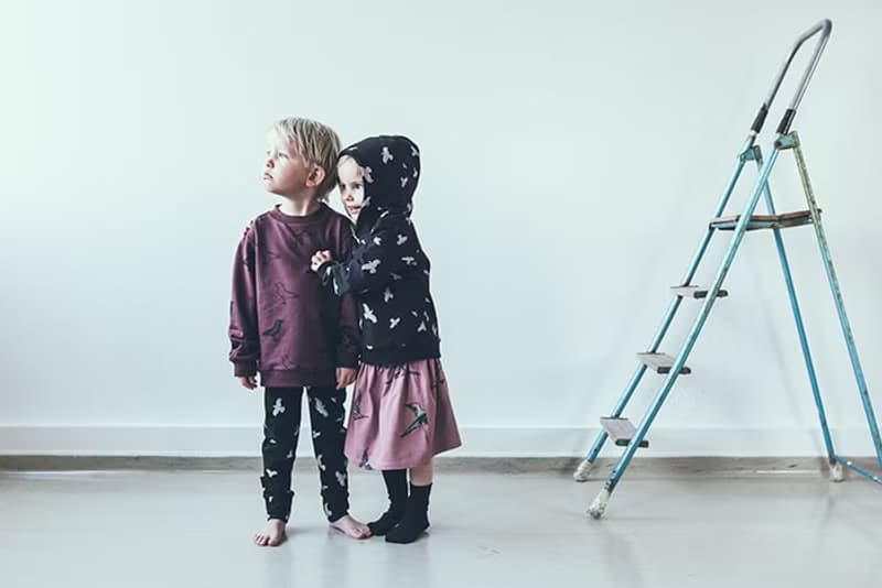 【北歐童裝】冰島有機棉內鋪棉上衣6M至8歲黑