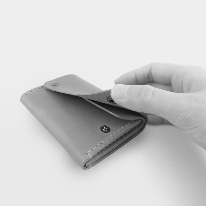 雙扣錢包/皮夾 -- 深咖啡色