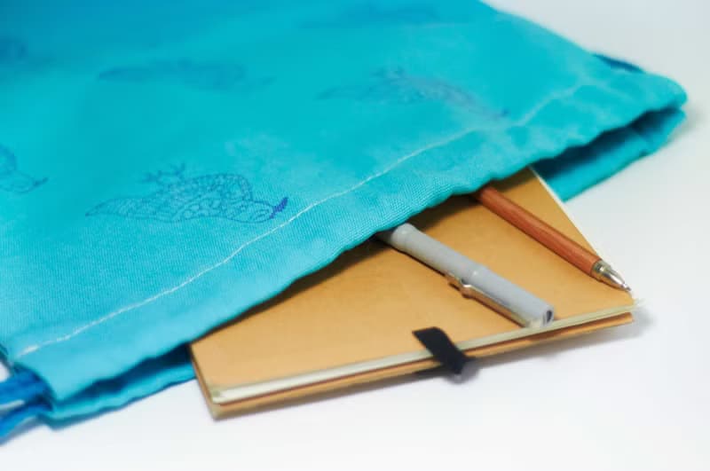 七夕禮物 手感印花束口後背包 / 肩背包 / 輕便包- 幸福的青鳥 ( 水藍 )